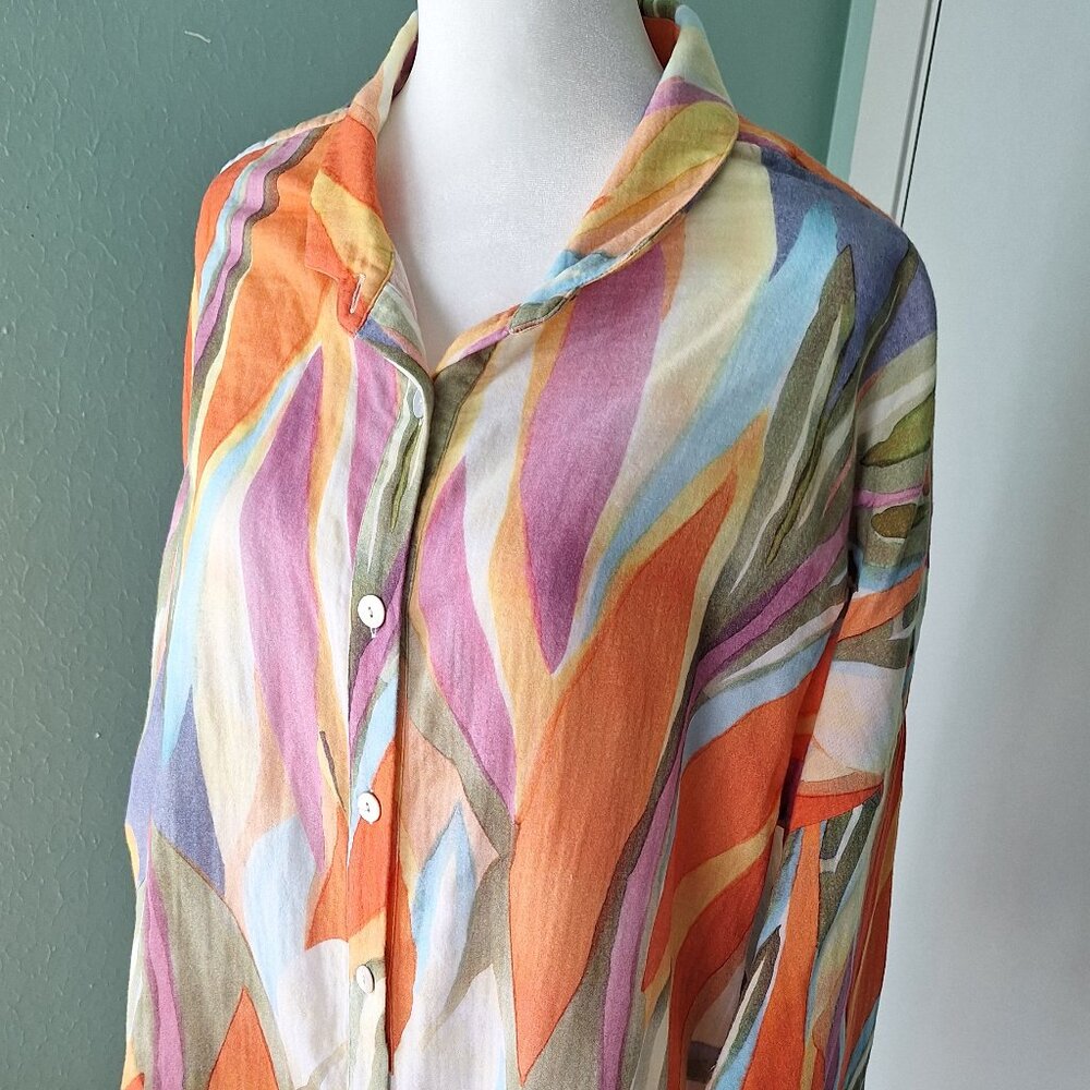 Soft Surroundings Button Down Long sleeved Tunic. Size L